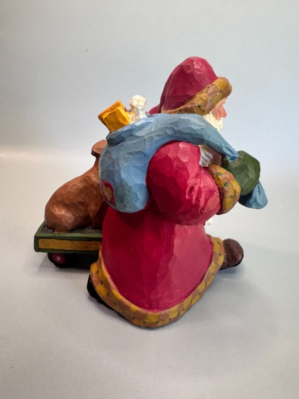 House Of Hatten Susan M Smith 1992 Santa Pulling Dog Wagon Figure - Picture 5 of 6